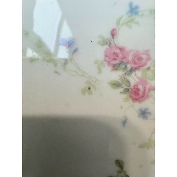 Antique J.P. France Limoges Porcelain Plate With Pink Floral Design & Gold Gilt - Picture 8 of 9